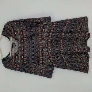 Angie Women's Fit and Flare‎ Dress Size Large Sweater Knit Bohemian 3/4 Sleeve